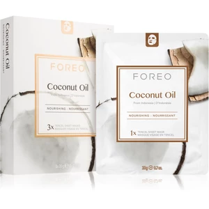 FOREO Farm to Face Sheet Mask Coconut Oil vyživující plátýnková maska 3x20 ml