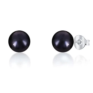 JwL Luxury Pearls Kôstkové náušnice z pravých čiernych perál JL0707