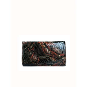 Women's black and red leather wallet