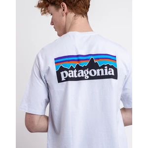 Tričko Patagonia M's P-6 Logo Responsibili-Tee White