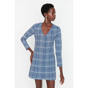 Trendyol Blue Tweed Jacket Dress