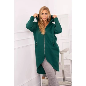 Long insulated sweatshirt dark green