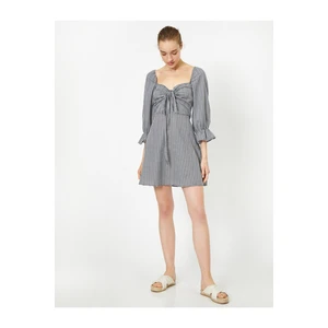 Koton Collar Detailed Long Sleeve Frill Detailed Mini Dress