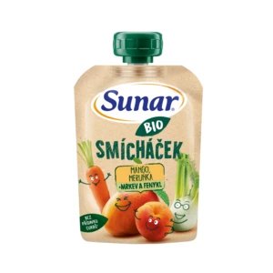 SUNAR BIO ovocná kapsička Smícháček mango, mrkev, meruňka a fenykl 100 g