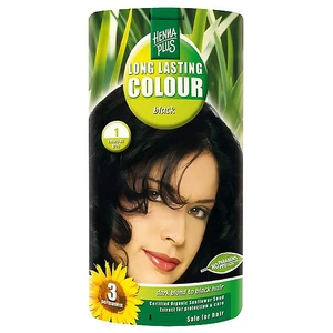 HennaPlus Dlouhotrvající barva na vlasy 100 ml (Long Lasting Colour) 1 Černá