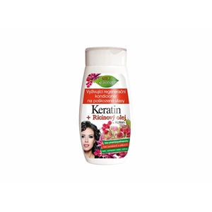 Bione Cosmetics Vyživující regenerační kondicionér na poškozené vlasy Keratin + Ricinový olej 260 ml