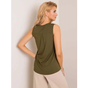 Khaki women´s top with lace