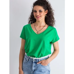 V-neck cotton t-shirt, dark green