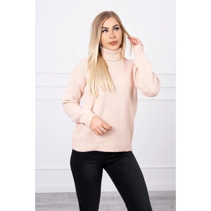 Sweater with a turtleneck powder pink