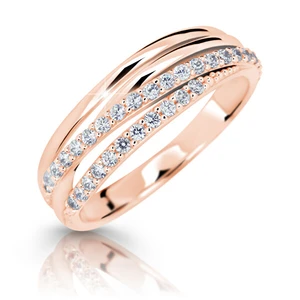 Cutie Jewellery Trblietavý prsteň z ružového zlata Z6716-3352-10-X-4 56 mm