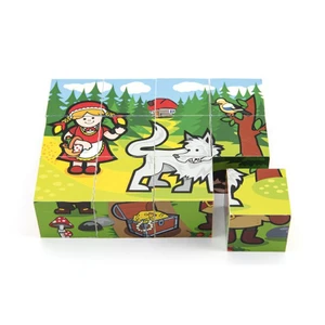 Kostky kubus dřevěné Moje první pohádky 12ks v krabičce 17x12,5x4cm