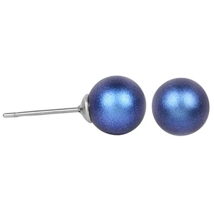 Levien Moderné náušnice kôstky Pearl Iridescent Dark Blue