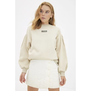 Trendyol Stone Basic Printed Knitted Sweatshirt