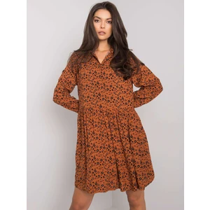 FRESH MADE Dark brown patterned dress