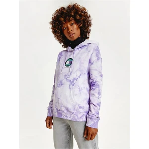 Light Purple Women's Patterned Hoodie Tommy Jeans - Women