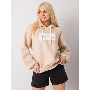 Beige padded sweatshirt