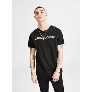 Jack&Jones Pánske tričko JJECORP Slim Fit 12137126 Black XXL