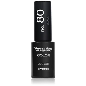 Pierre René Nails Hybrid gelový lak na nehty s použitím UV/LED lampy odstín No. 80 Black 6 ml