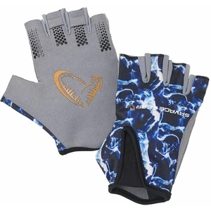 Savage gear rukavice marine half glove sea blue - m