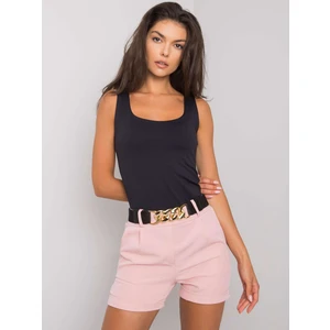 Dusty pink shorts with a belt by Laurell