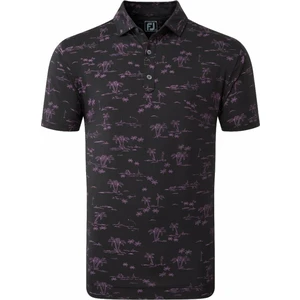 Footjoy Tropic Golf Print Mens Polo Shirt Black/Orchid XL