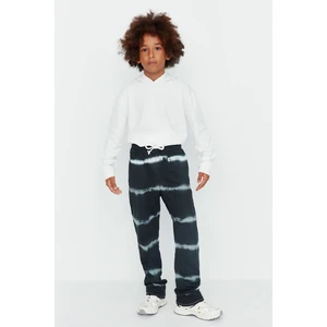 Trendyol Anthracite Tie-Dye Patterned Boy Knitted Sweatpants