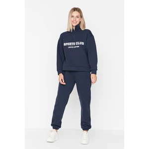 Trendyol Navy Blue Loose Jogger Fleece Inside Knitted Sweatpants