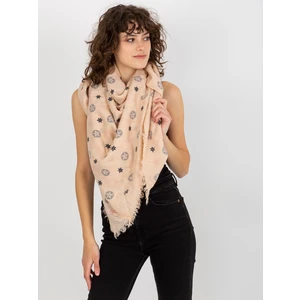 Women's scarf with print - pink