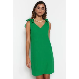 Trendyol Green Mini Woven Tie Bound Beach Dress