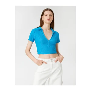 Koton Polo Neck Crop T-Shirt