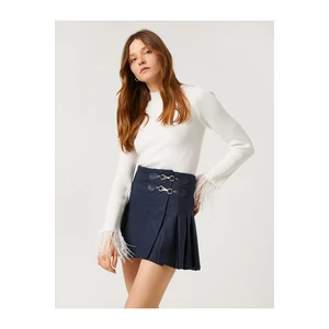 Koton Melis Ağazat X - Pleated Mini Skirt With Belt Detail