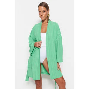 Trendyol Mini Woven Kimono & Caftan with Green Belt