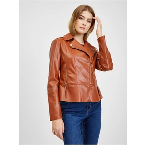 Orsay Brown Ladies Leatherette Jacket - Ladies