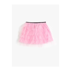 Koton Tutu Skirt with Elastic Waist, Layered Lined.