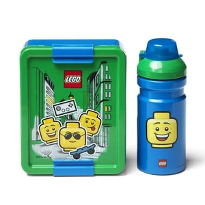 LEGO ICONIC Classic svačinový set (láhev a box) - červená/mo