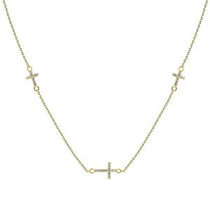 Brilio Silver Elegantní pozlacený náhrdelník se zirkony NCL27Y