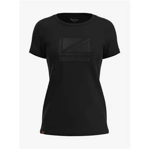 Black Women's T-Shirt with Print Pepe Jeans Beatriz - Women