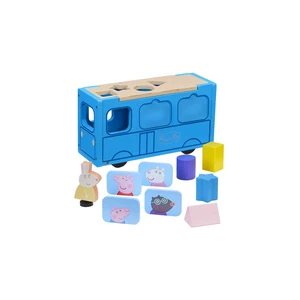 TM Toys Peppa Pig Drevený autobus vkladačka