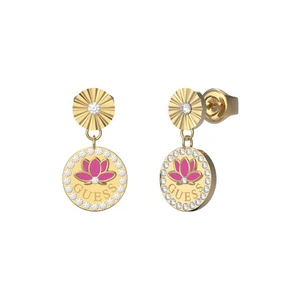 Guess Módne pozlátené náušnice Lotus JUBE01344JWYGFCT/U