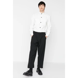 Trendyol Black Men's Palazzo Wide Cut Wide Leg Pleated Trousers