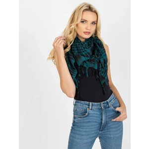 Sea and black checkered scarf