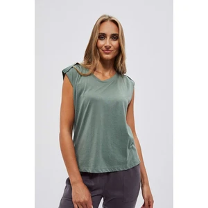 Cotton blouse with short sleeves