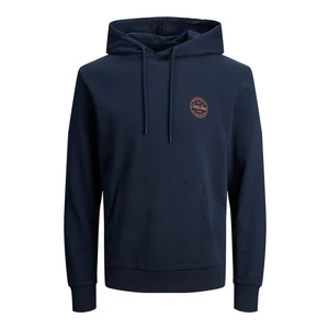 Jack&Jones Pánská mikina JJESHARK Regular Fit12205081 Navy Blazer Chili M