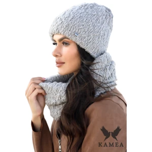 Komplet damski Kamea Kamea_Set_Hat&Chimney_K.22.209.03_Grey