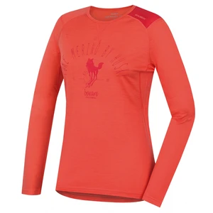 Merino thermal underwear T-shirt long women&#39;s Sheep peach