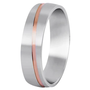 Beneto Pánský bicolor snubní prsten z oceli SPP07 68 mm