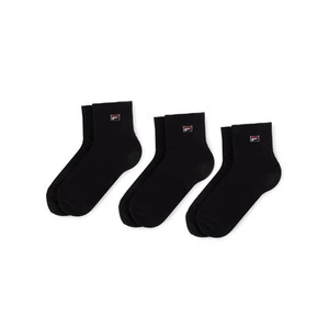 Sada 3 párů vysokých ponožek unisex FILA - Calza F9303 Black 200