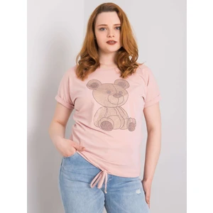 Dusty pink plus size blouse with drawstrings