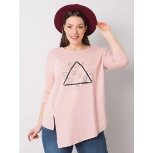 Poros rózsaszín aszimmetrikus plus size blúz