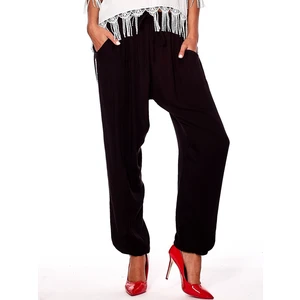 Black fabric pants for women